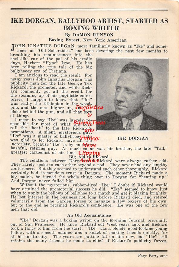 Boxing News Clipping #61 - Ike Dorgan
