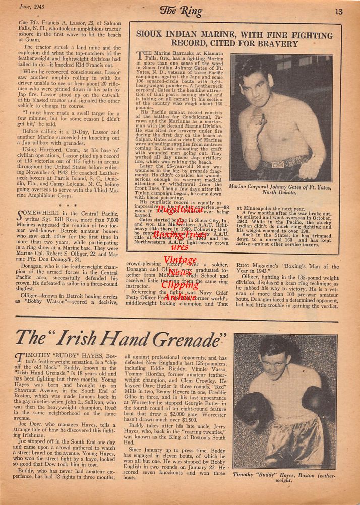 Boxing News Clipping #613 - Jack Dempsey, Johnny Gates, Buddy Hayes