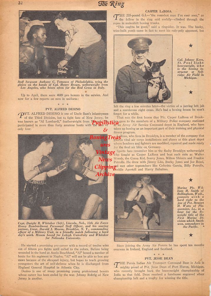Boxing News Clipping #618 - George Akers, Nick Olson, Lloyd Virdure, Marcus Lockman, Joe Shiry, Anthony Tomasco, Henry Brown, Johnny Kern, Dwight Whitaker, Harold Masem, Willam Smith vs. Stewart Watts