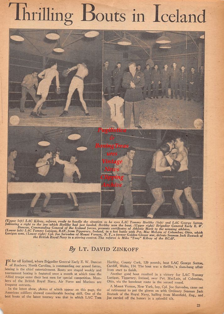 Boxing News Clipping #619 - Curtis Monet, Floyd Gibson, Dutch Culbertson, Leon Haire, James McGowan, Jessie Huskins, Mike Montanino, Al Weisberger, Nathan Baynab, Dixie Fleming, Ronald Burr, Frankie Milano, Raymond Jyas, Daniel A. Billick, Robert Wade ++
