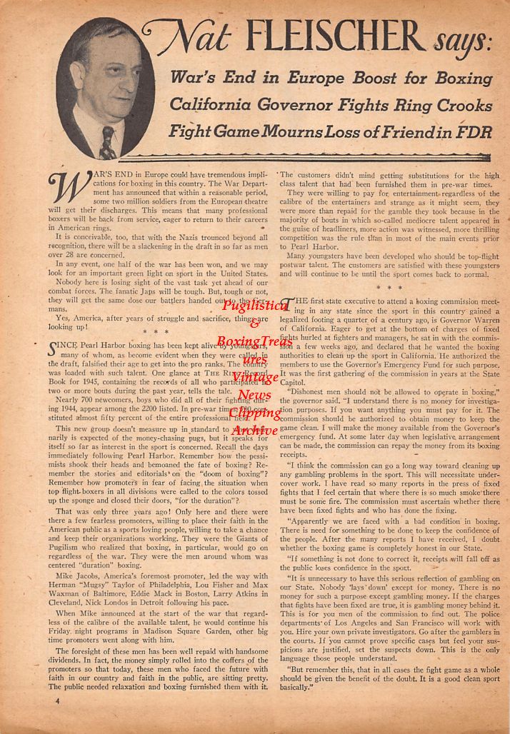 Boxing News Clipping #621 - Jack Dempsey, Harvey L. Miller