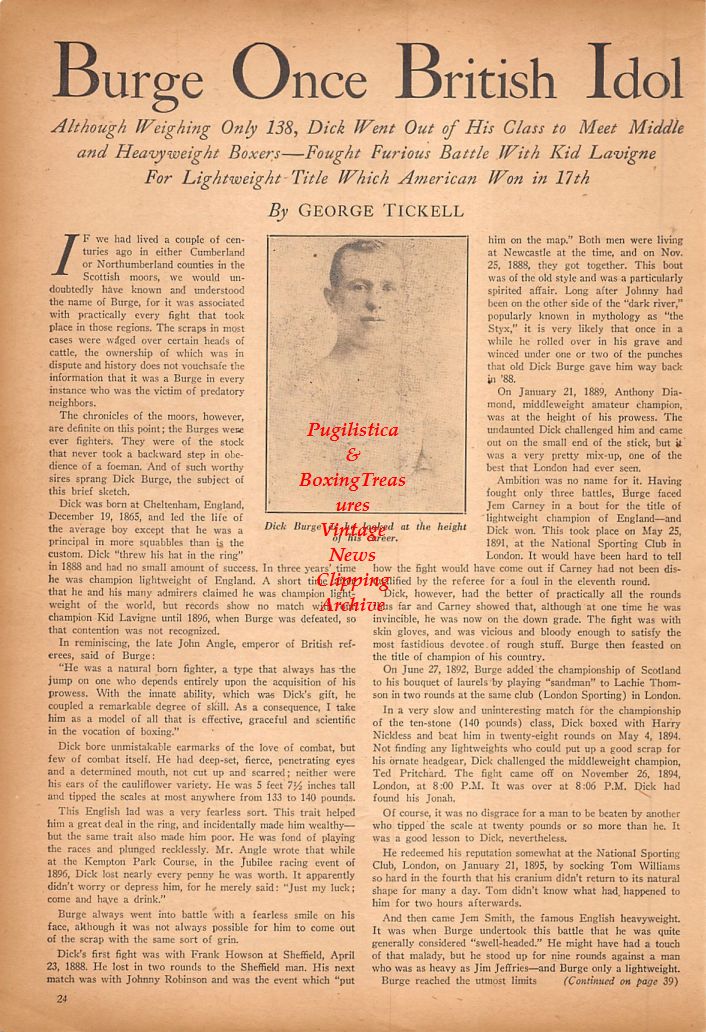 Boxing News Clipping #629 - Dick Burge