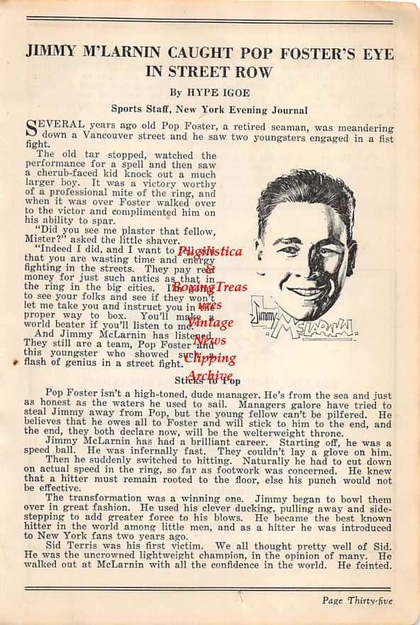 Boxing News Clipping #63 - Jimmy McLarnin