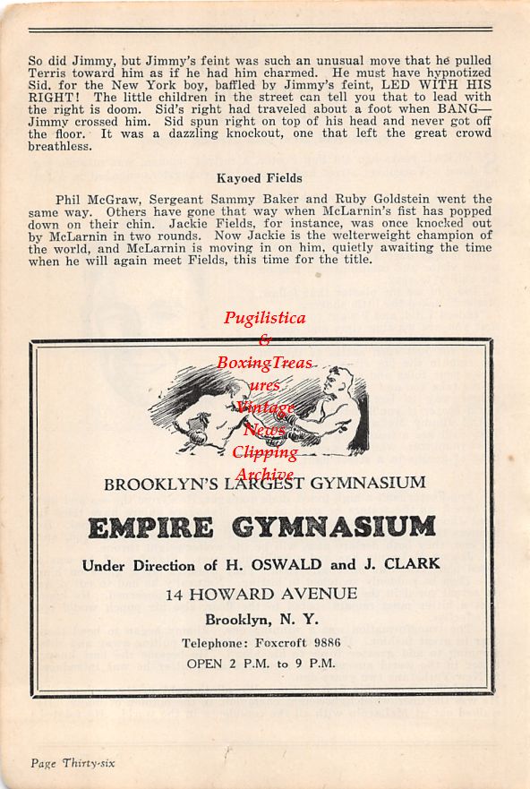 Boxing News Clipping #63 - Jimmy McLarnin