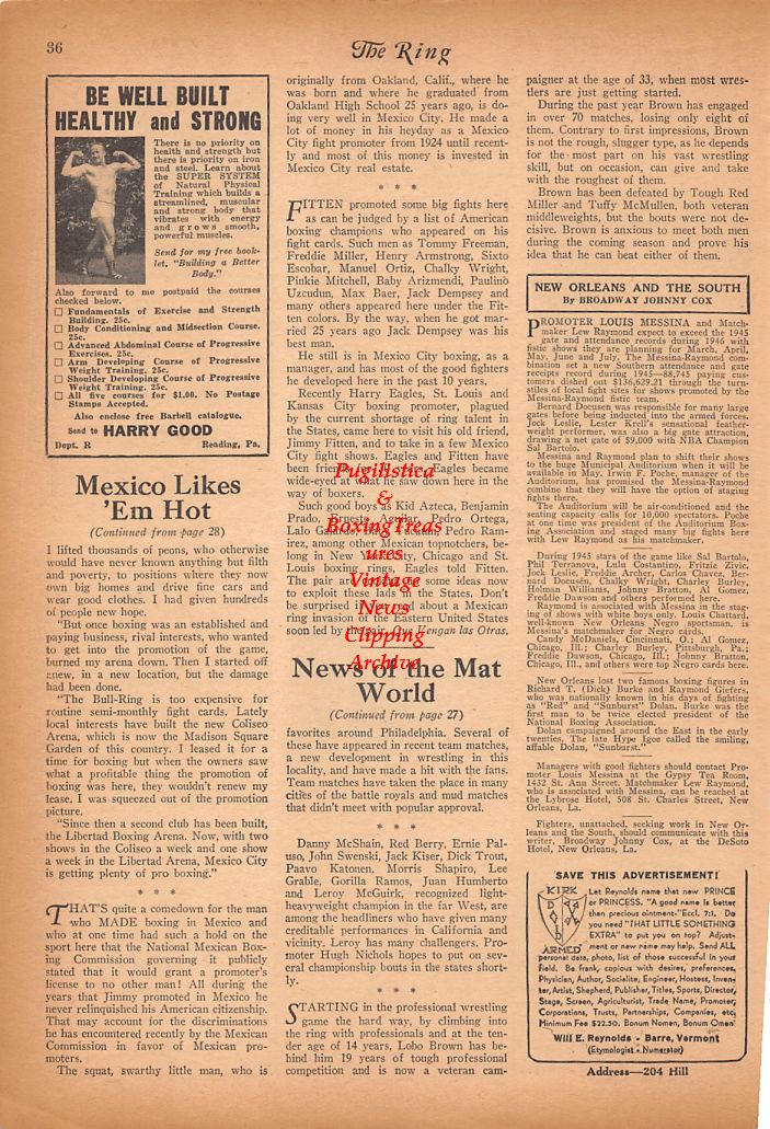 Boxing News Clipping #646 - Charley Padalino, Arnold Hayes, Jimmy Carr
