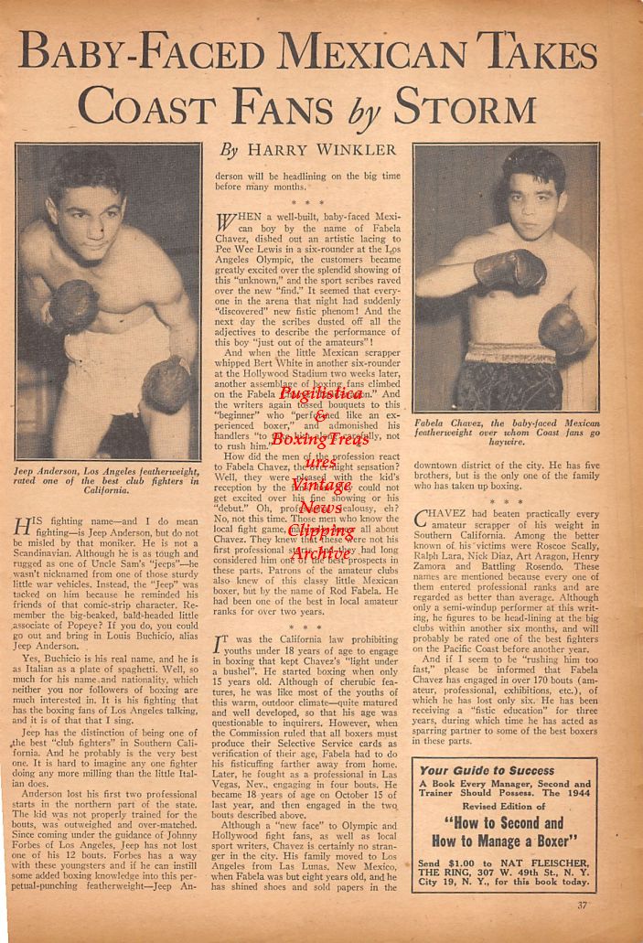 Boxing News Clipping #647 - Jeep Anderson, Fabela Chavez