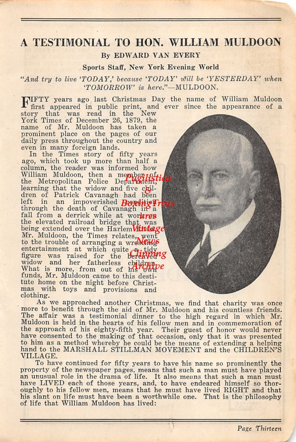 Boxing News Clipping #65 - William Muldoon