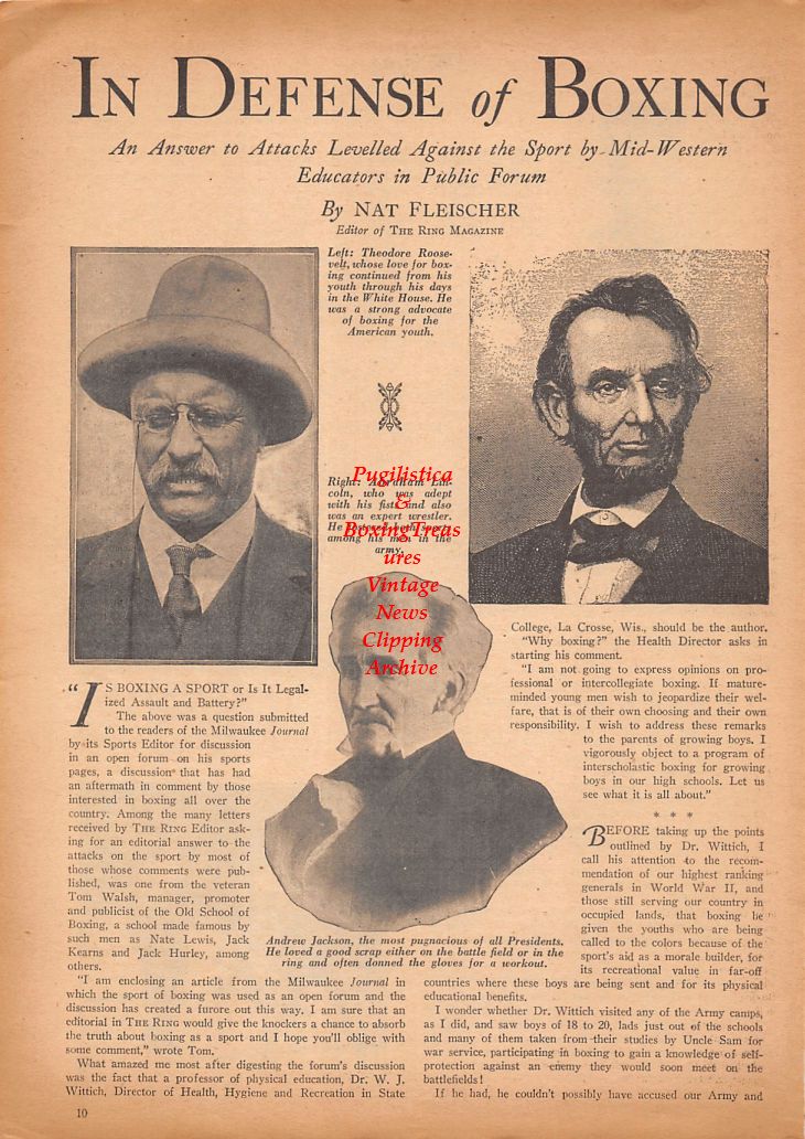 Boxing News Clipping #652 - "In Defense of Boxing", Jack Delaney, Paul Berlenbach vs. Mike McTigue