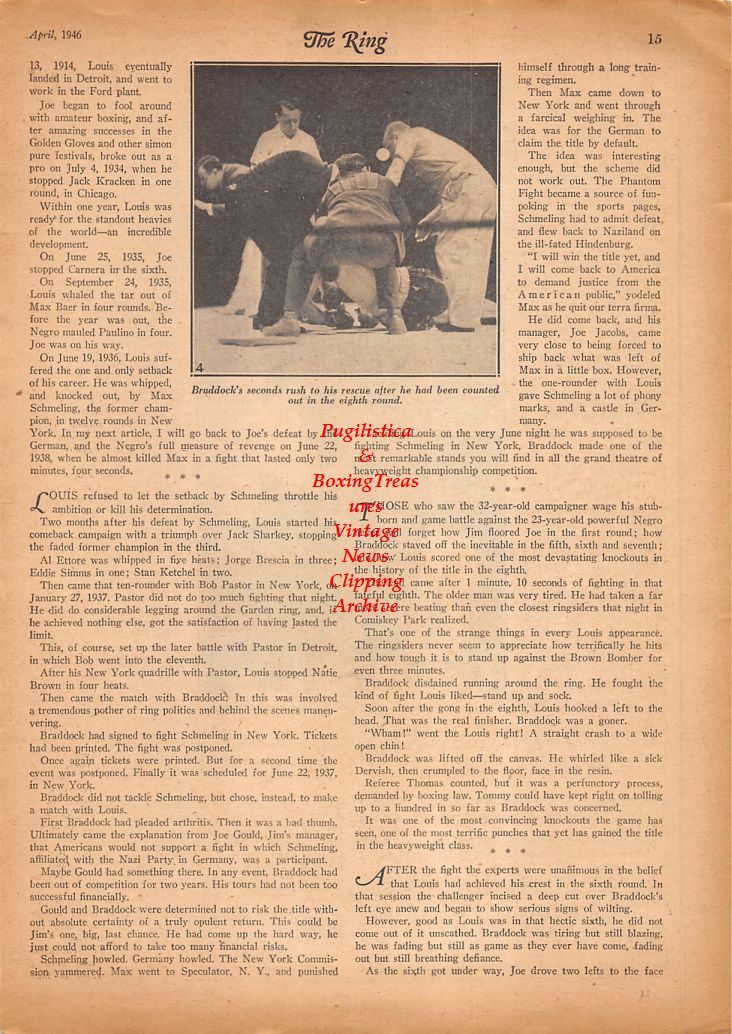 Boxing News Clipping #654 - Joe Louis vs. James Braddock