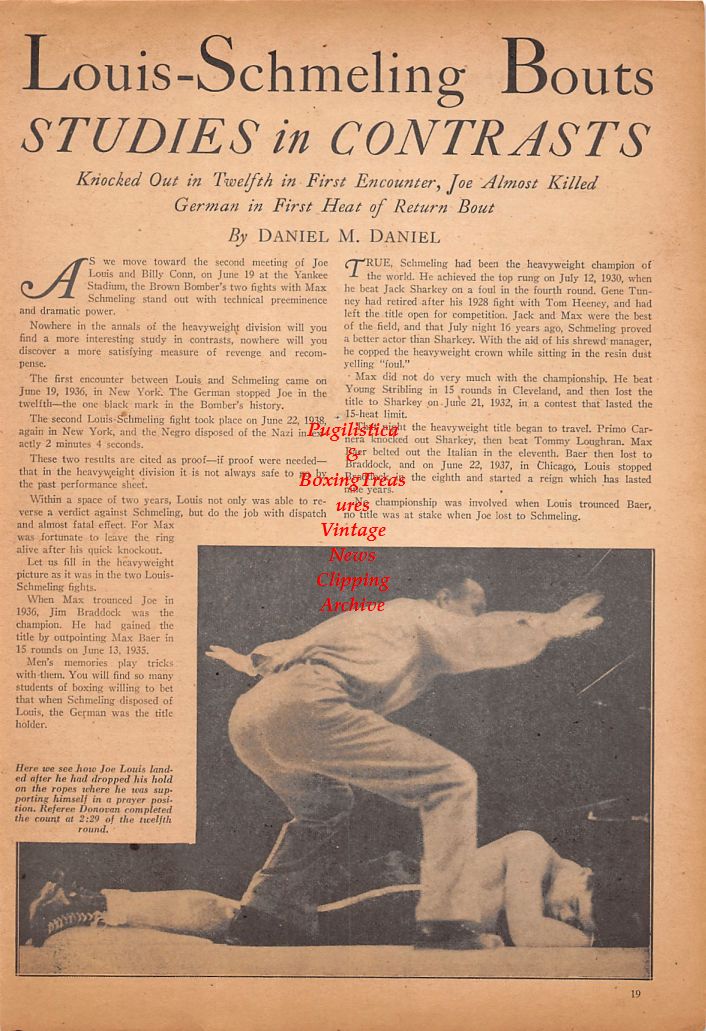 Boxing News Clipping #664 - Joe Louis vs. Max Schmeling I