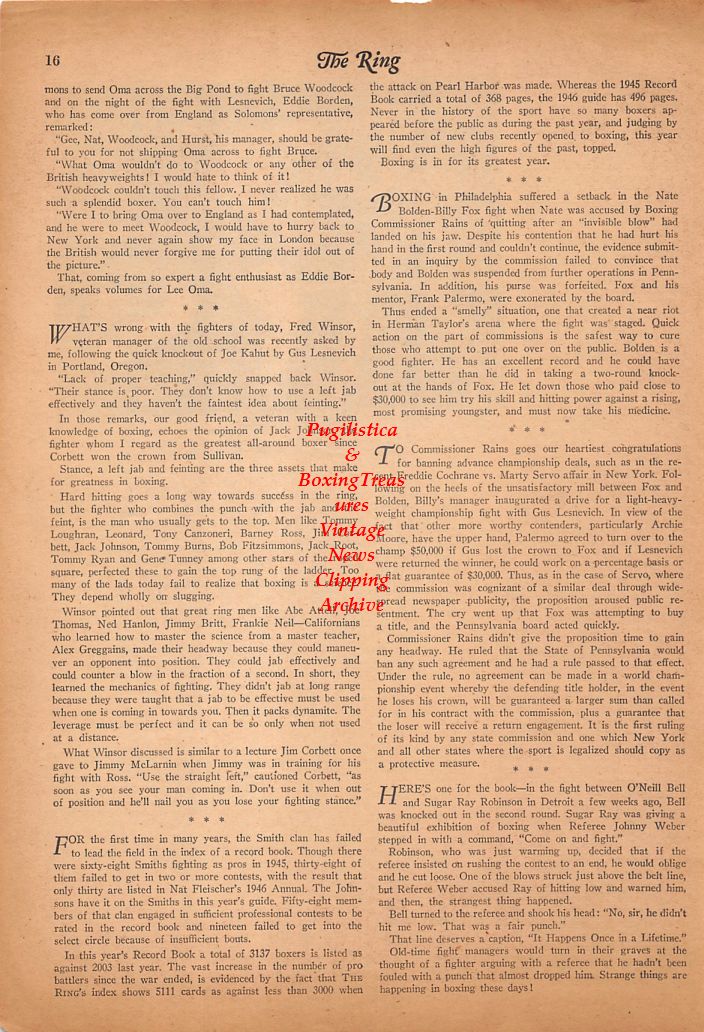 Boxing News Clipping #668 - Bob Montgomery vs. Leo Rodak