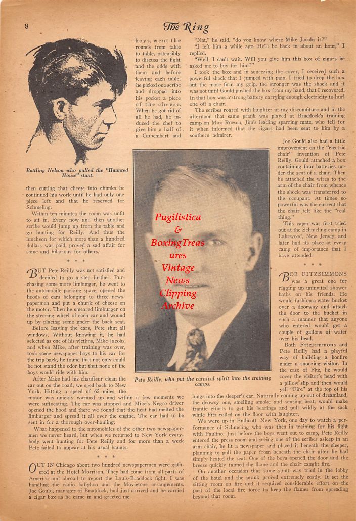 Boxing News Clipping #669 - Battling Nelson, Pete Reilly, Stanley Ketchel