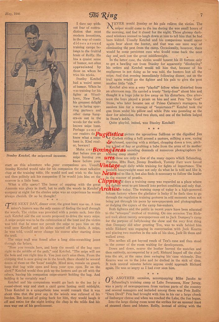Boxing News Clipping #669 - Battling Nelson, Pete Reilly, Stanley Ketchel
