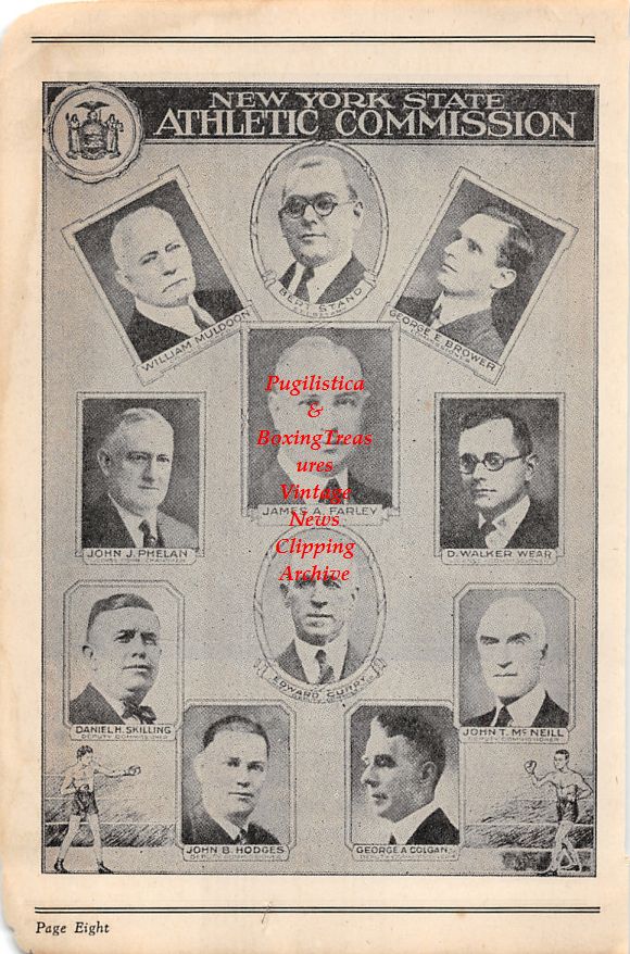 Boxing News Clipping #67 - Cartoonist, Will Gould, Members of the New York State Athletic Commission