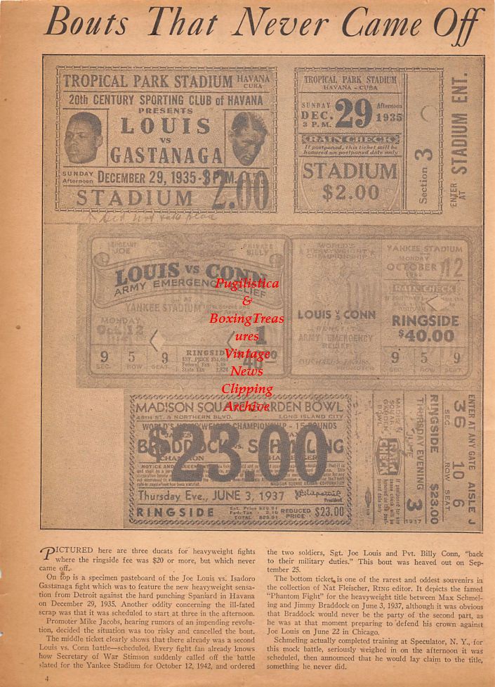 Boxing News Clipping #675 - Boxing Tickets and Ringside Ticket Prices