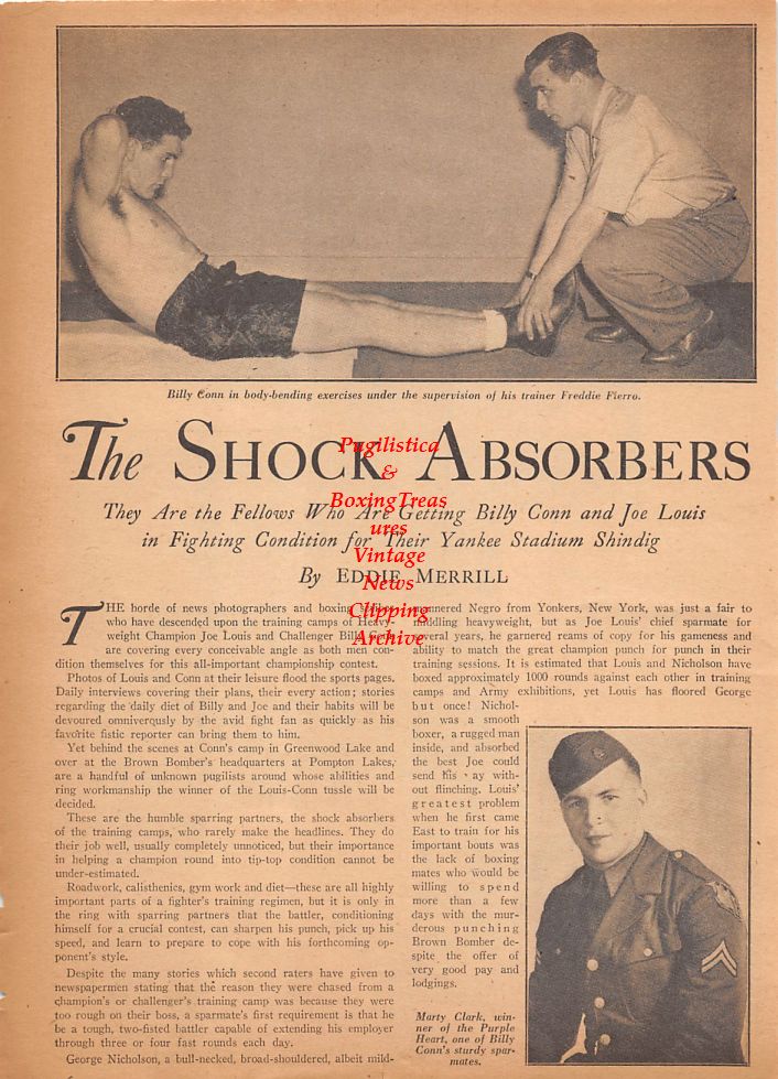 Boxing News Clipping #676 - Nick Moran vs. Tippy Larkin, Bob Montgomery vs. Tony Pellone, Willie Joyce vs. Danny Kapilow, Freddie Fierro, Marty Clark