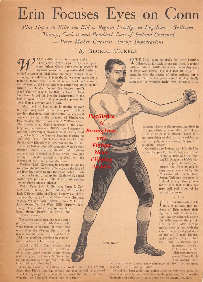 Boxing News Clipping #677 - Peter Maher, George Nicholson, Joe Louis