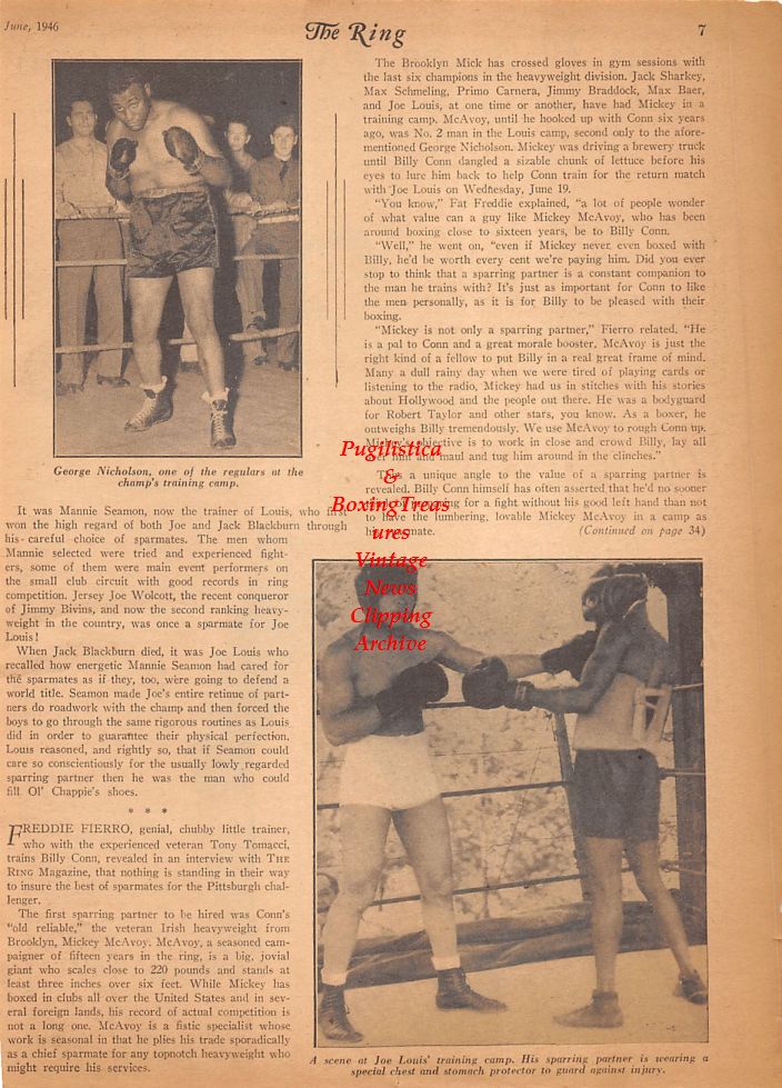 Boxing News Clipping #677 - Peter Maher, George Nicholson, Joe Louis