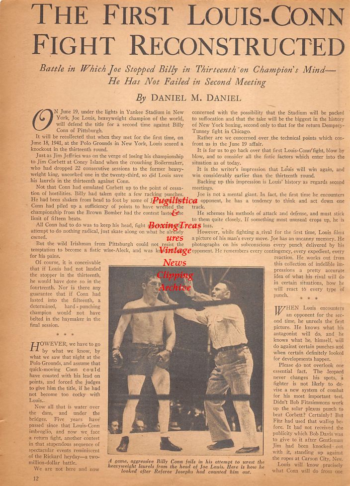Boxing News Clipping #678 - Billy Conn, Omelio Agramonte