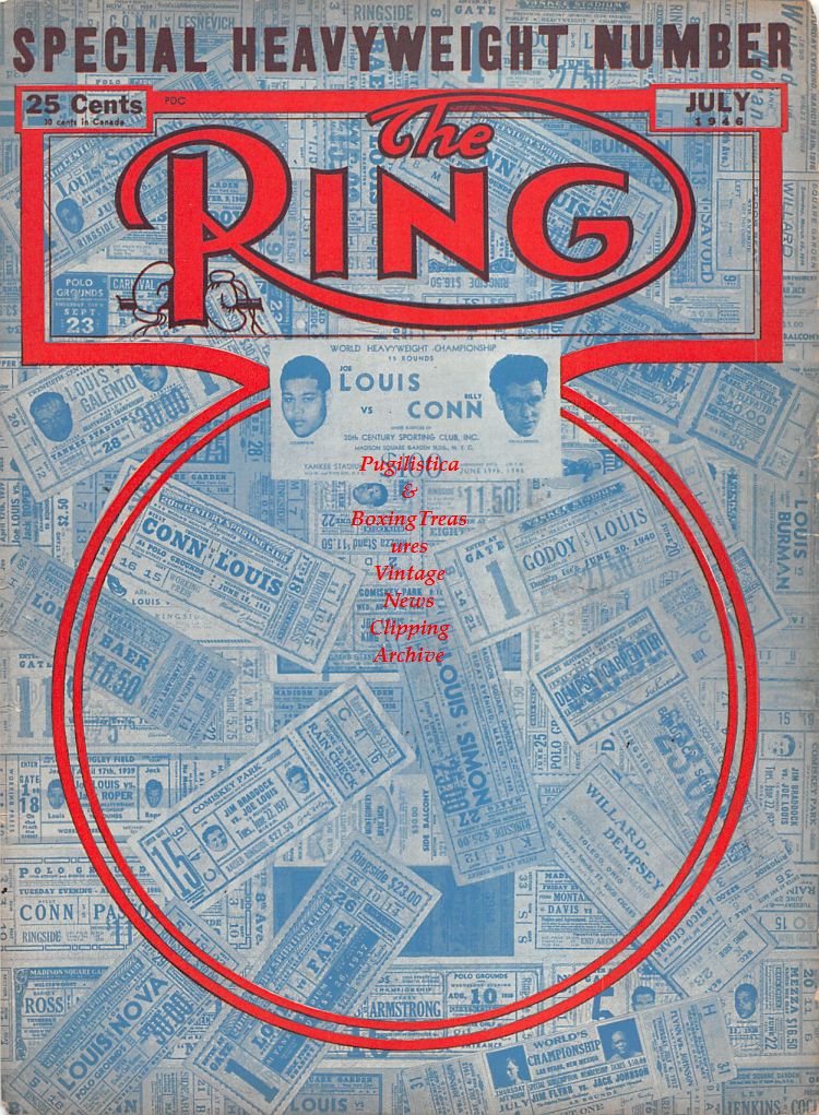 Boxing News Clipping #683 - Joe Louis vs. Billy Conn II and other Fight Tickets