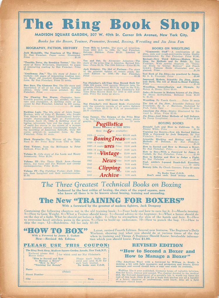 Boxing News Clipping #683 - Joe Louis vs. Billy Conn II and other Fight Tickets
