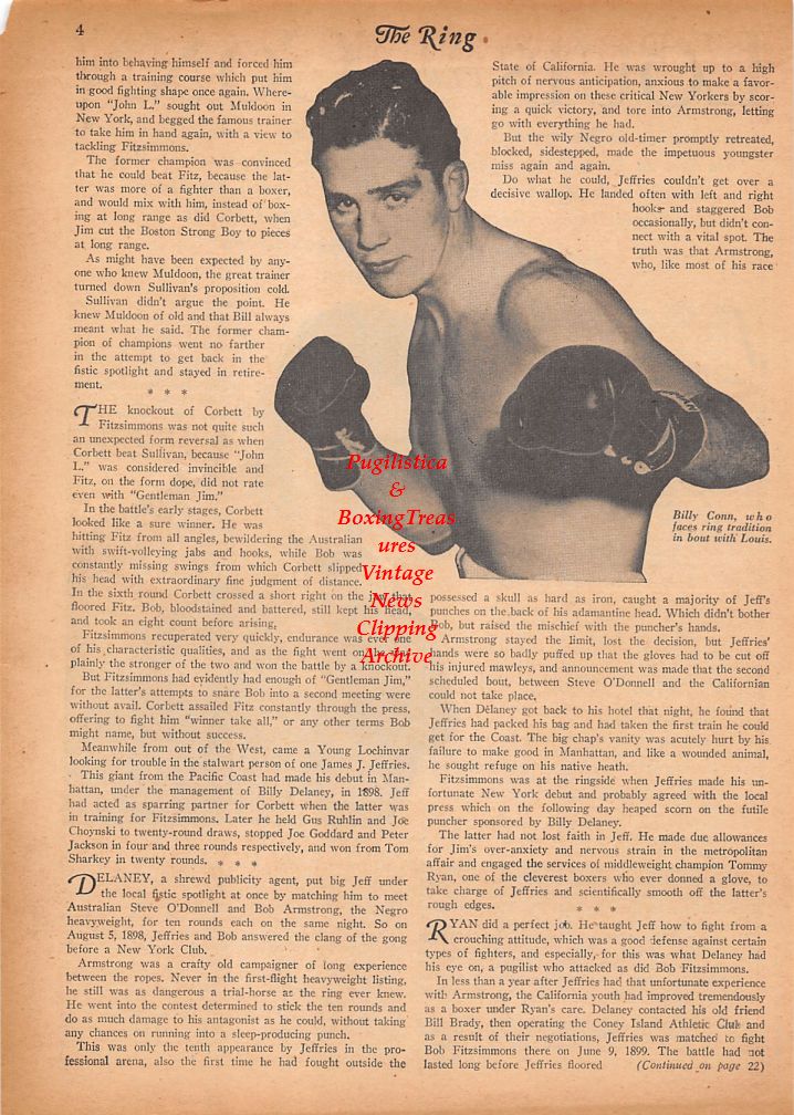 Boxing News Clipping #684 - Joe Louis, Billy Conn