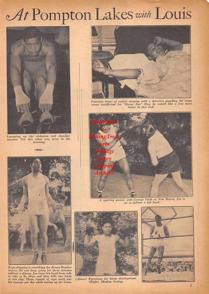 Boxing News Clipping #685 - Joe Louis at Pompton Lakes, George Fitch, Gene Tunney