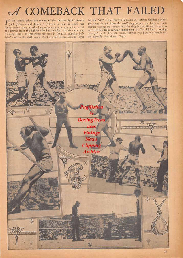 Boxing News Clipping #689 - Jack Johnson vs. James J. Jeffries