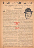 Boxing News Clipping #695 - "Hail and Farewell" passing of Jimmy Johnston
