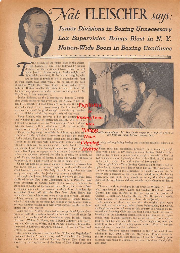 Boxing News Clipping #696 - Joe Louis, James J. Johnston, James P. Dawson