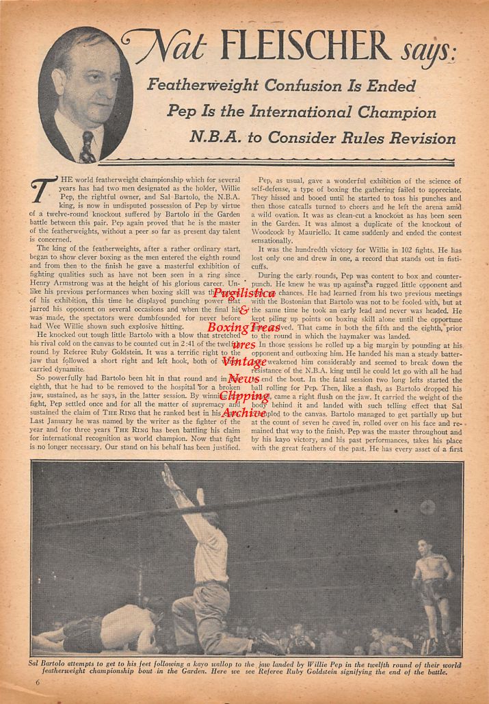 Boxing News Clipping #700 - Joe Louis vs. Sal Bartolo, Joe Louis vs. Max Schmeling II