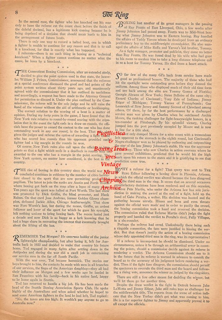 Boxing News Clipping #701 - Tod Morgan, Tami Mauriello vs. Bruce Woodcock