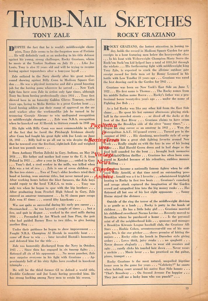 Boxing News Clipping #704 - Joe Louis vs. Max Baer