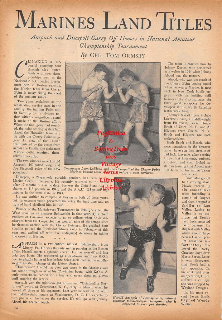 Boxing News Clipping #709 - Dennis Pat Brady, Billy Carroll, Don Duquette, Luc Lima, Leon LeBlond, Joe Discepoli, Harold Anspach