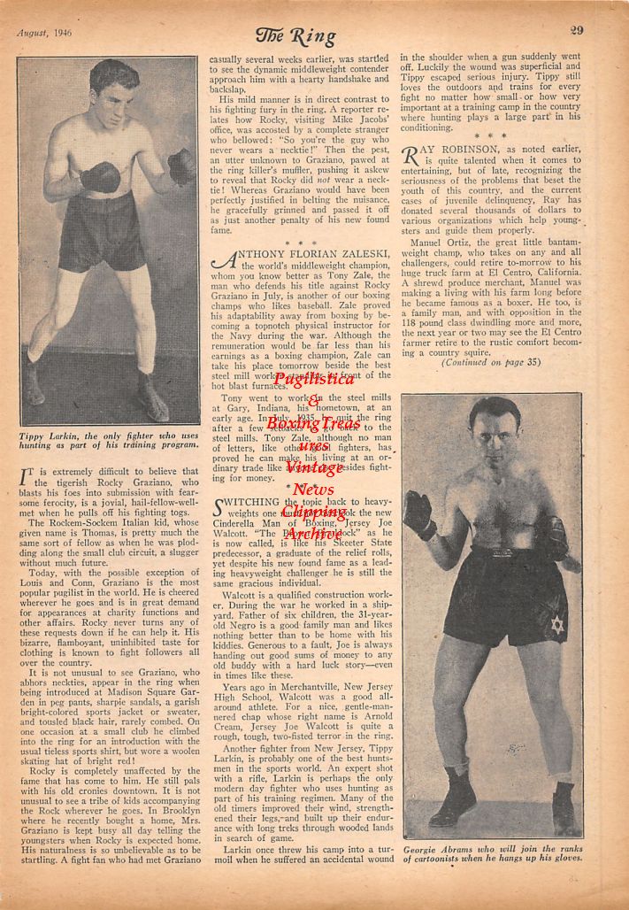 Boxing News Clipping #712 - Tippy Larkin, Georgie Abrams