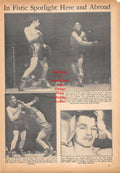 Boxing News Clipping #713 - Beau Jack vs. Johnny Greco, Jersey Joe Walcott vs. Lee Oma, Bruce Woodcock, Jack McAuliffe II