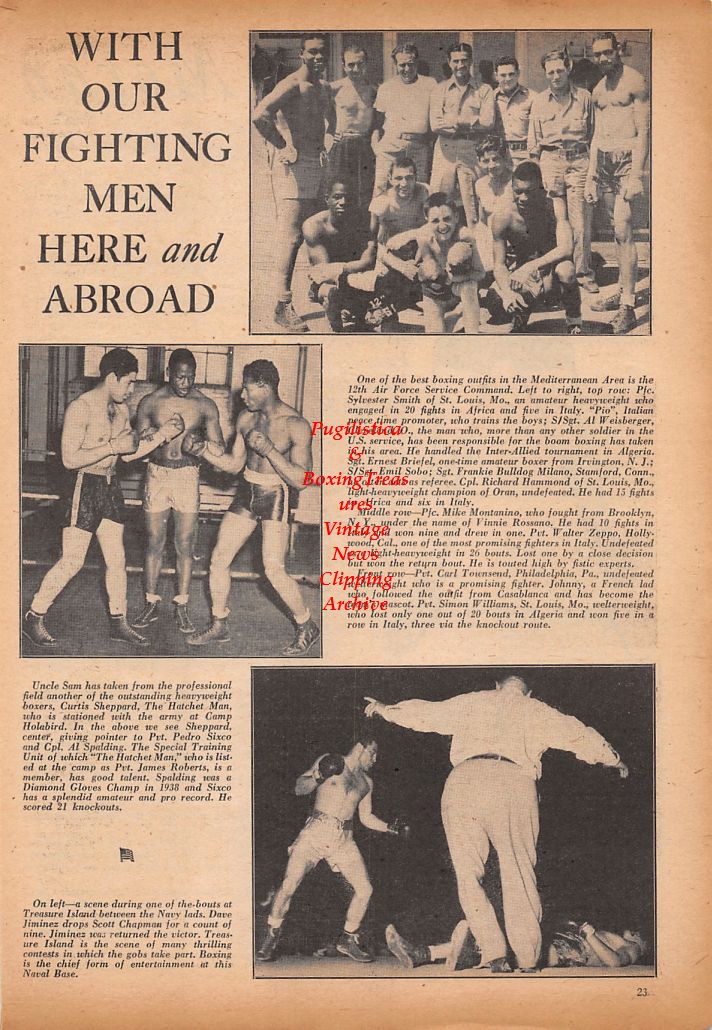 Boxing News Clipping #720 - Frank Moran, WWII Military Boxing