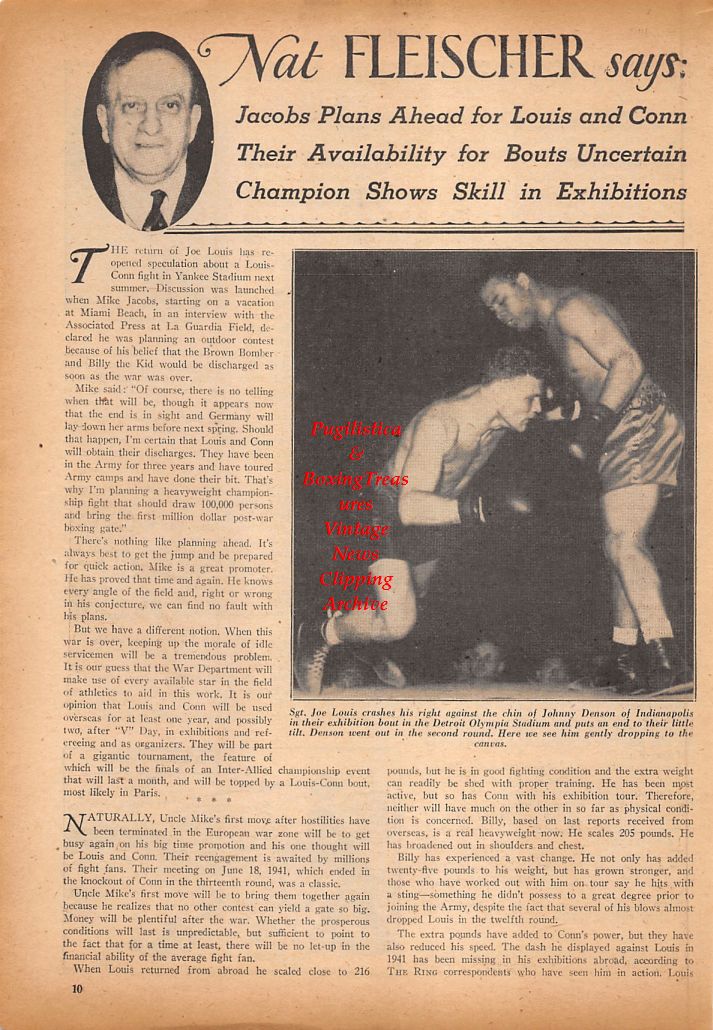 Boxing News Clipping #726 - Joe Louis vs. Johnny Denson, Robert R. Donovan