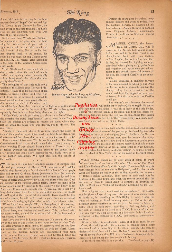 Boxing News Clipping #731 - Freddie Russo, Sammy Angott