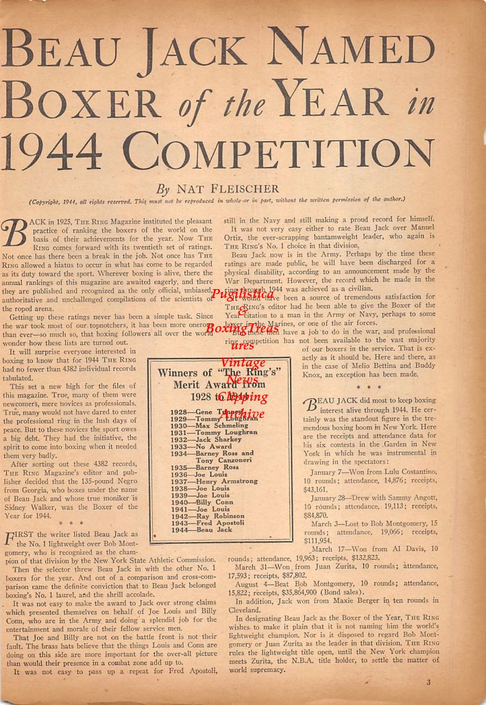 Boxing News Clipping #738 - Jimmy Bivins, Melio Bettina