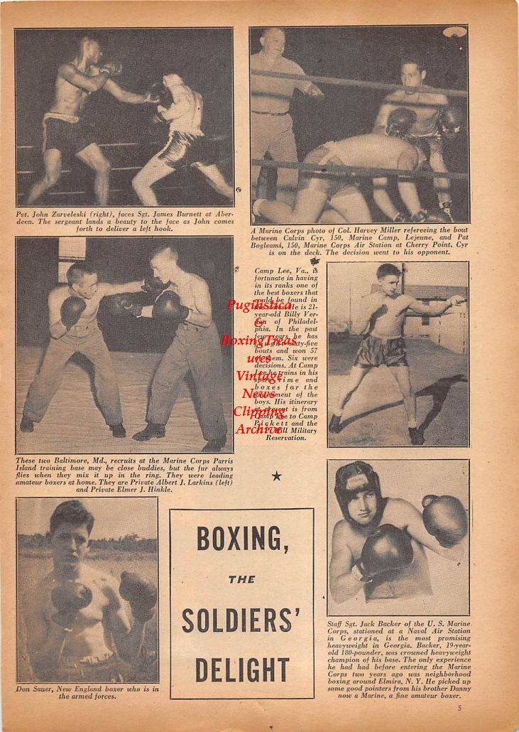 Boxing News Clipping #74 - Jimmy McDaniels, Don Sauer, Billy Verdon, Albert J. Larkins, Elmer J. Himkle, Harvey Miller, James Burnett, John Zarveleski, Aaron Perry and Others