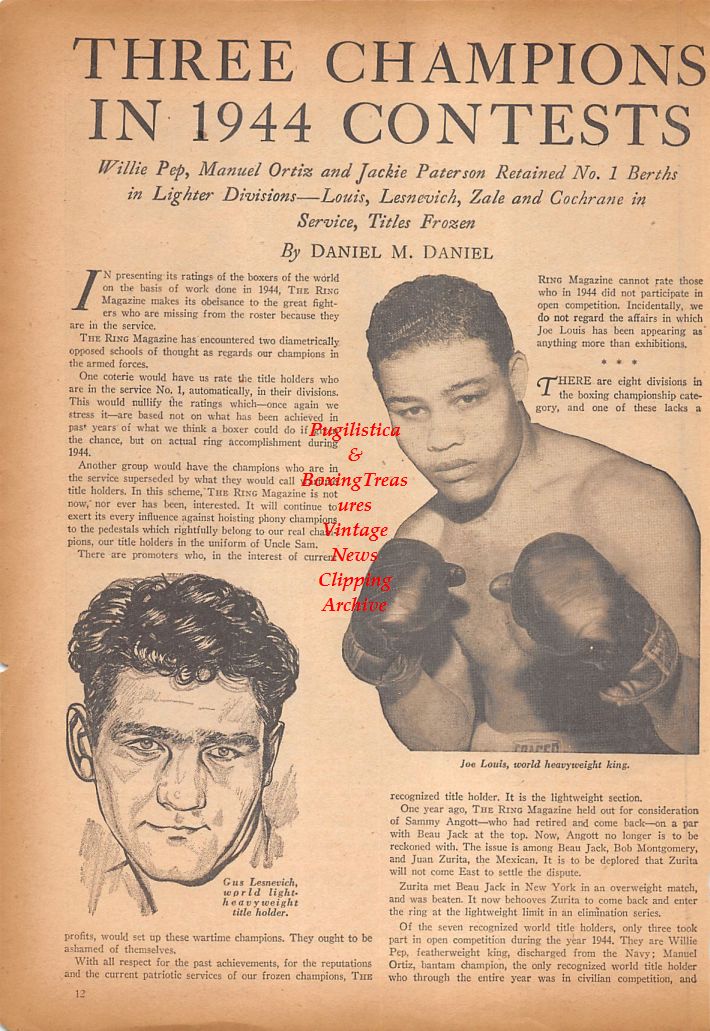 Boxing News Clipping #742 - Johnny Greco vs. Bobby Ruffin, Joe Louis, Gus Lesnevich