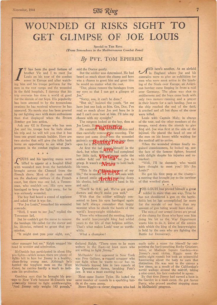 Boxing News Clipping #75 - Marcel Cerdan