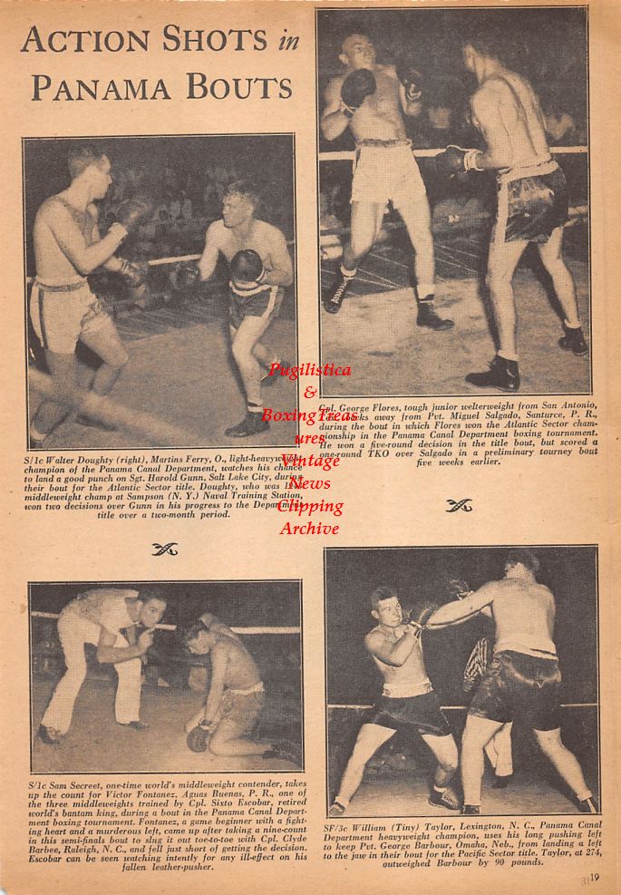 Boxing News Clipping #754 - Panama Canal WWII Military Bouts, Mike Jacobs