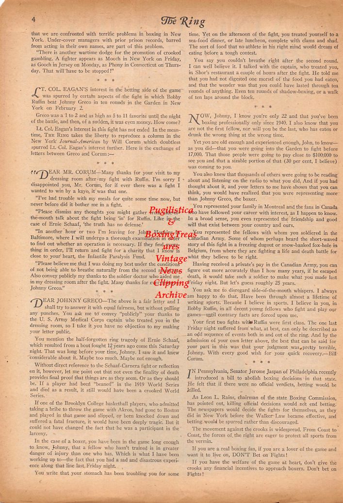 Boxing News Clipping #760 - Eddie Eagan