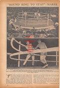 Boxing News Clipping #769 - WWII Military Boxing, Round Boxing Ring, George Neubeck, Tony Ferrari, John Little, Willie King, Rogers Ford, Ralph Belew and others