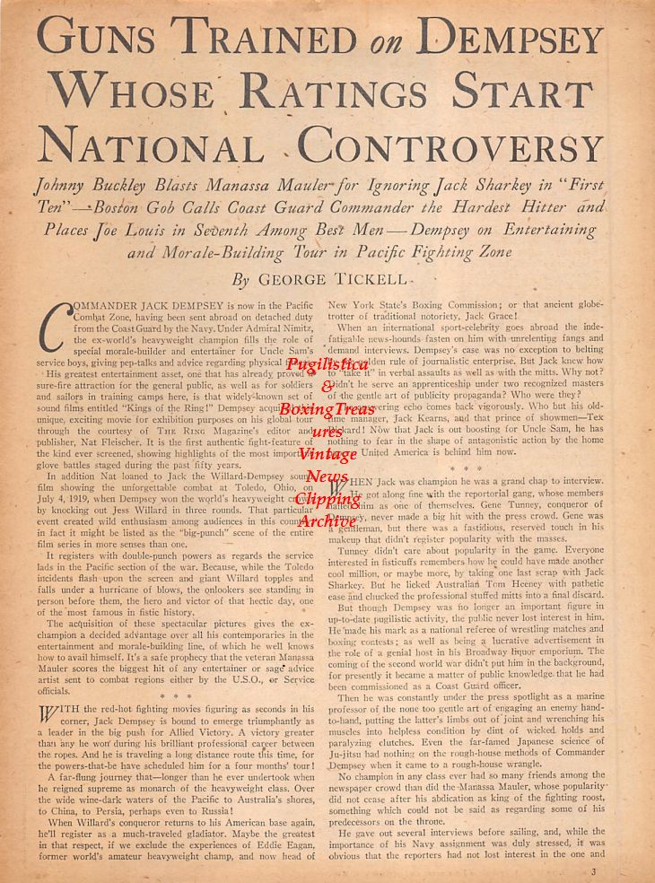 Boxing News Clipping #776 - Jack Sharkey vs. Joe Louis