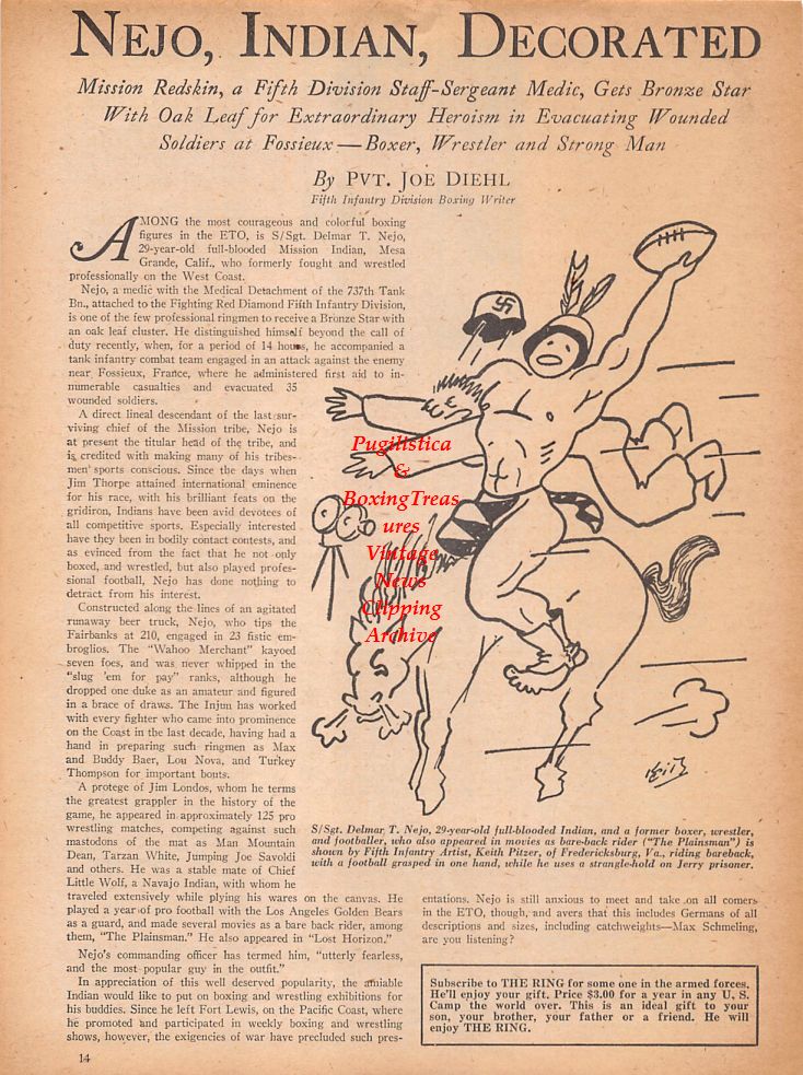 Boxing News Clipping #781 - Delmar Nejo, Henry Chemel