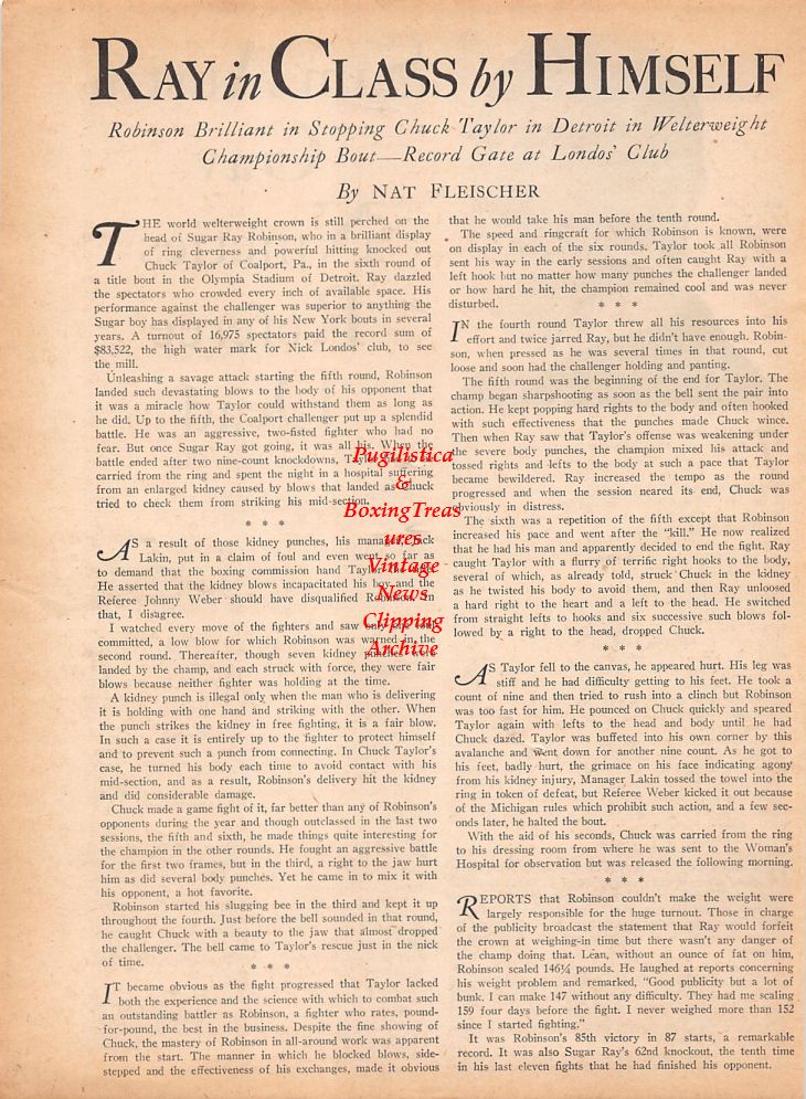 Boxing News Clipping #792 - Sam Austin (referee passes away)