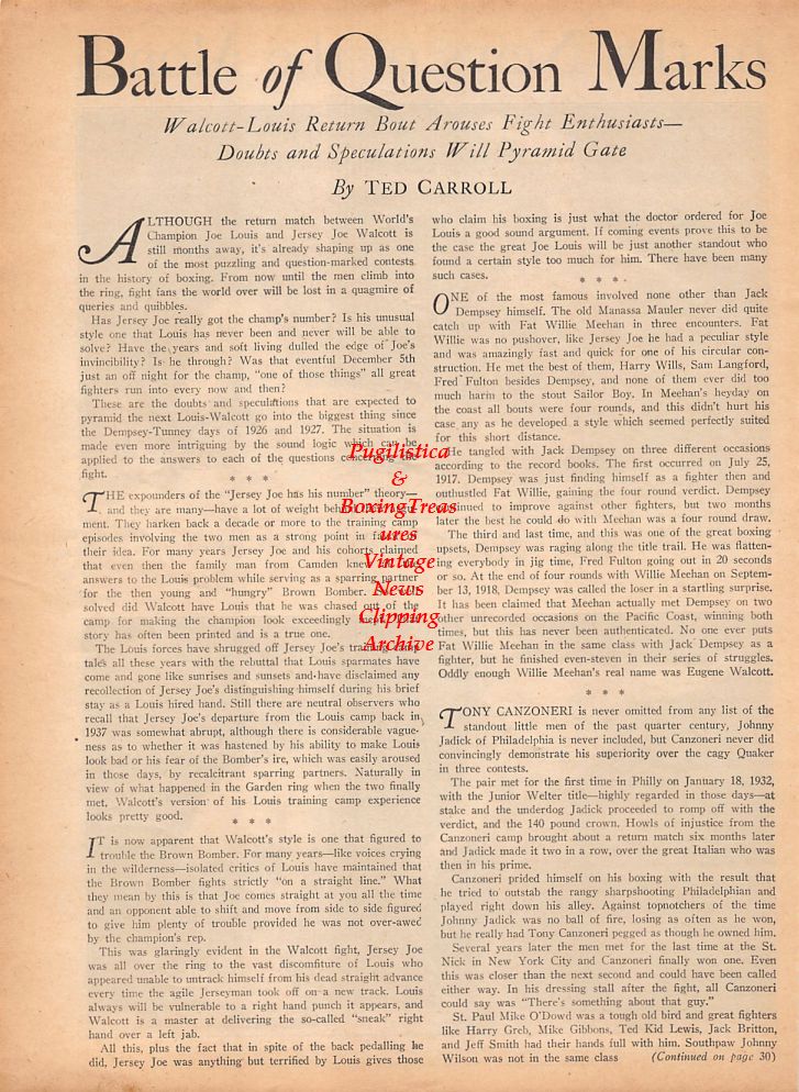 Boxing News Clipping #795 - Bernie Reynolds vs. Jackie Cranford, Fidel Arciniega vs. Tommy Gomez